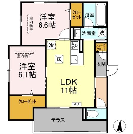 エミエール東成瀬 101号室 間取り
