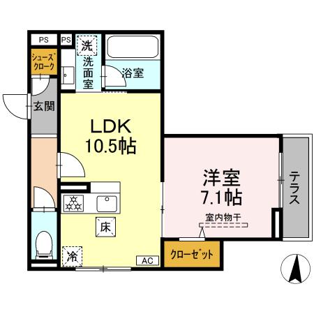 エミエール東成瀬 103号室 間取り