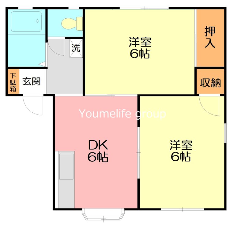 クローバーハイツA 202号室 間取り
