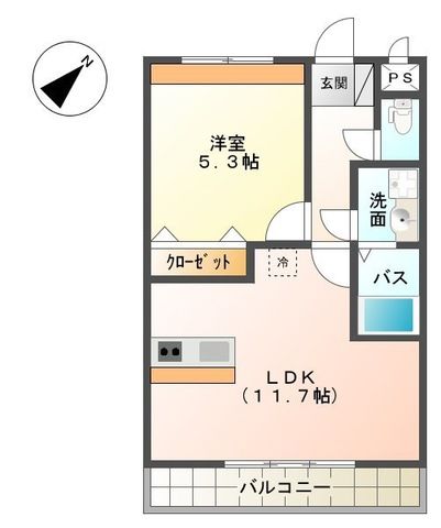 しろくま 205号室 間取り