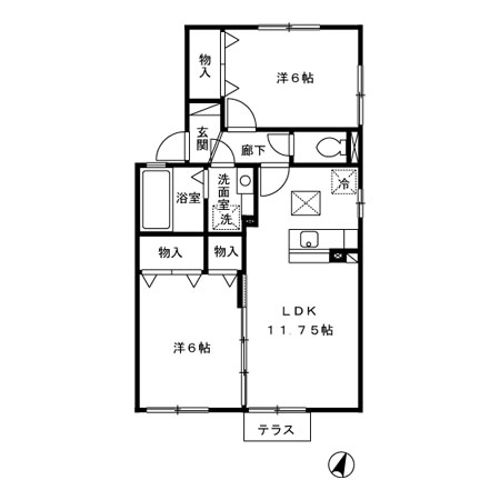 セレッソ湘南 101号室 間取り