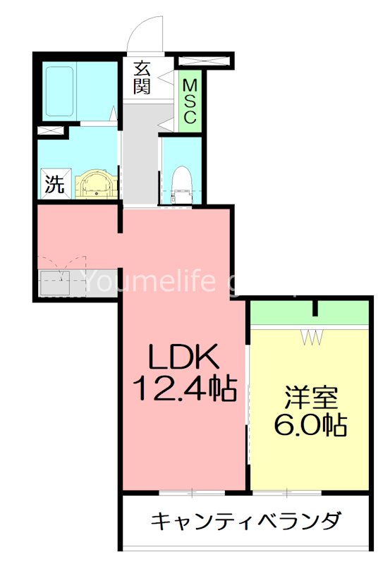 casa栄 304号室 間取り