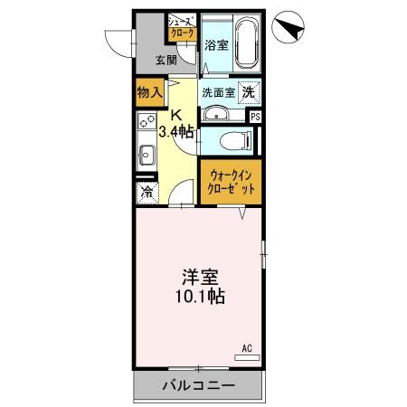 オーキッド・hill 201号室 間取り