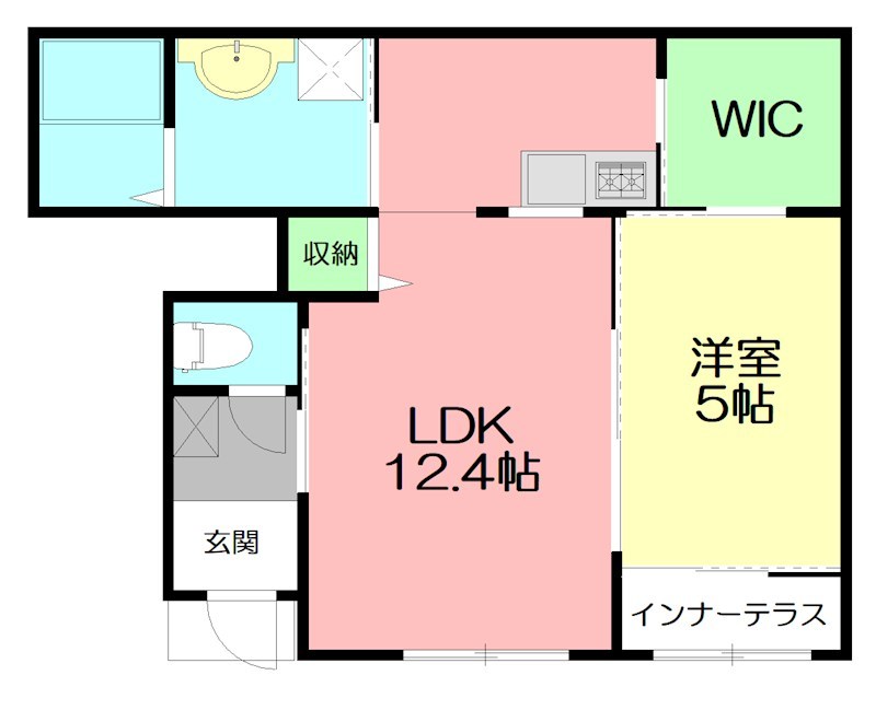 （仮称）小田原市飯泉アパート新築工事 105号室 間取り