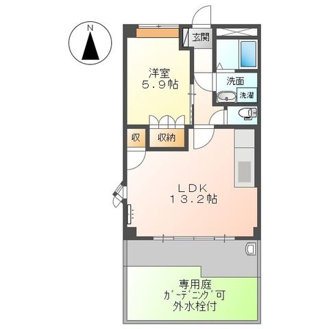 J.Sガーデン 105号室 間取り