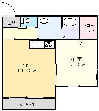 メゾンカワシロ 101号室 間取り