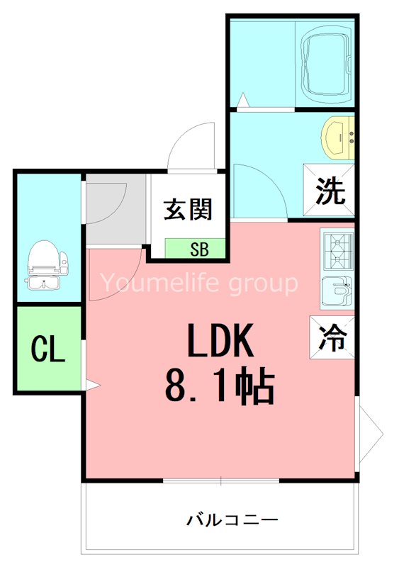 メゾン・エメ 2B号室 間取り