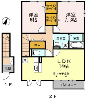 シャルマン・ピース 202号室 間取り