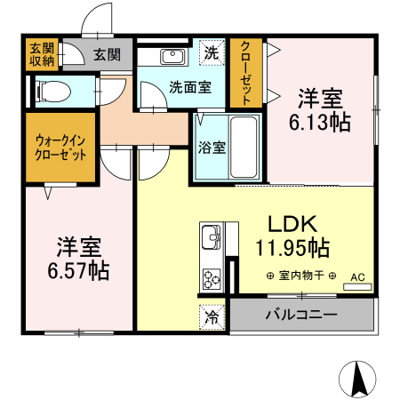 蒼の杜 空 201号室 間取り