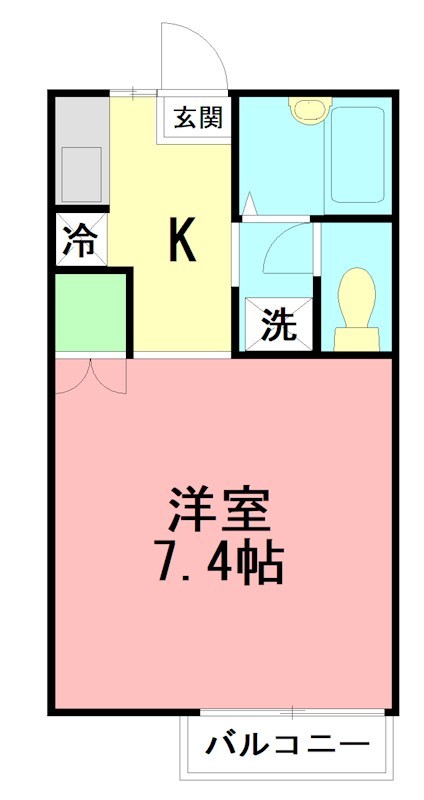 第2プリンスハイツ 1B号室 間取り