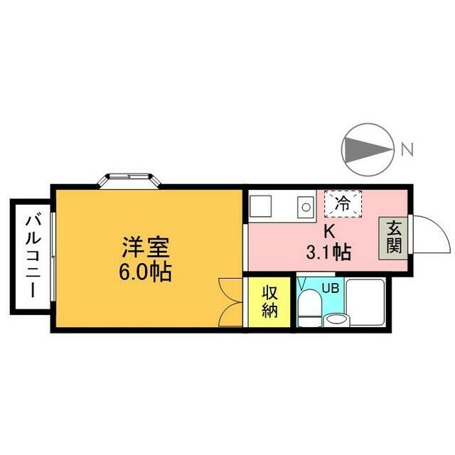 コテージ戸塚 206号室 間取り