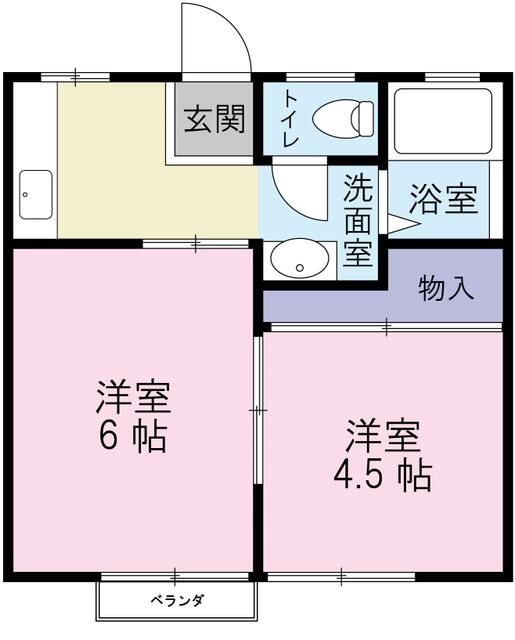 大八木ハイツ 201号室 間取り