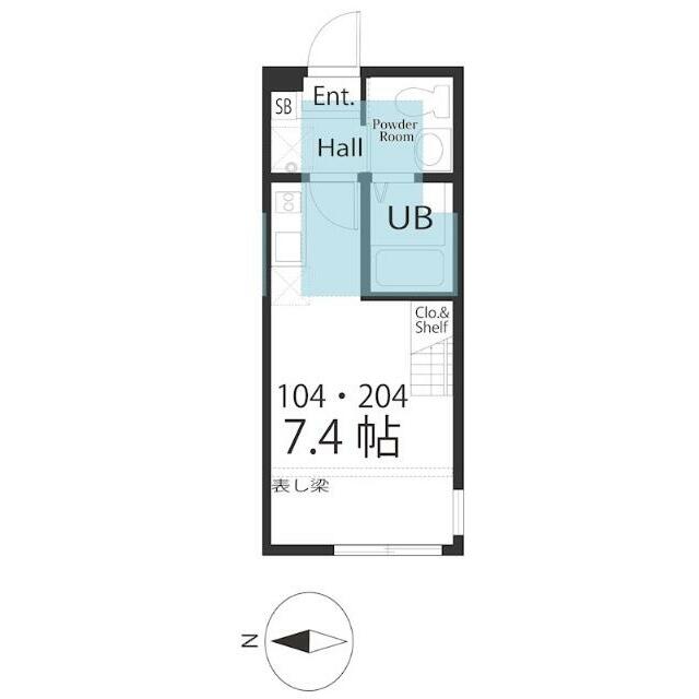 ハーミットクラブハウス大船LUNA 104号室 間取り