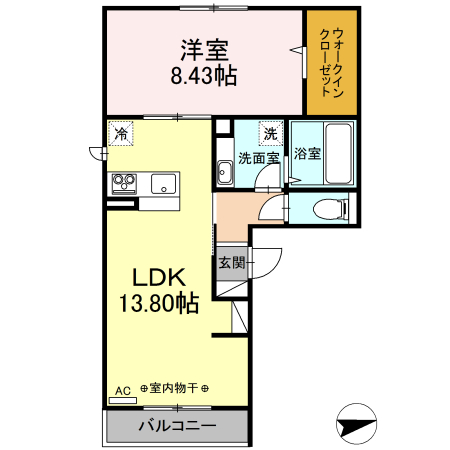 アムール 201号室 間取り