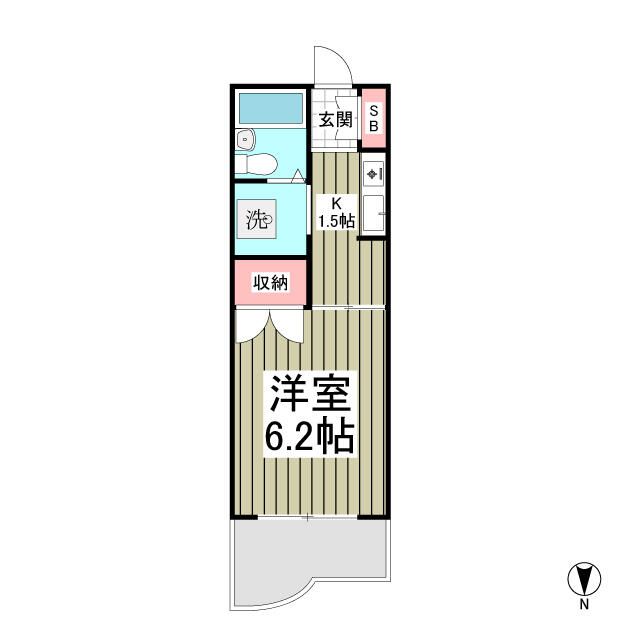 パールハイツ東八幡 202号室 間取り