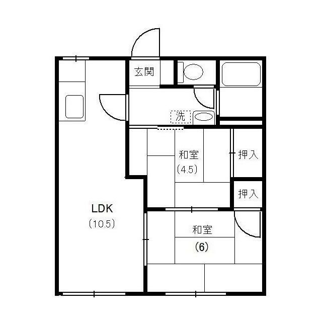 高砂ハイツ 102号室 間取り