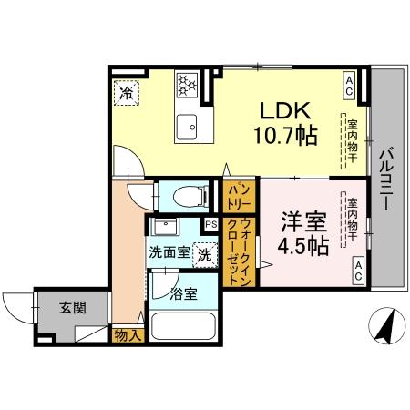 D Paina Odoriba 202号室 間取り