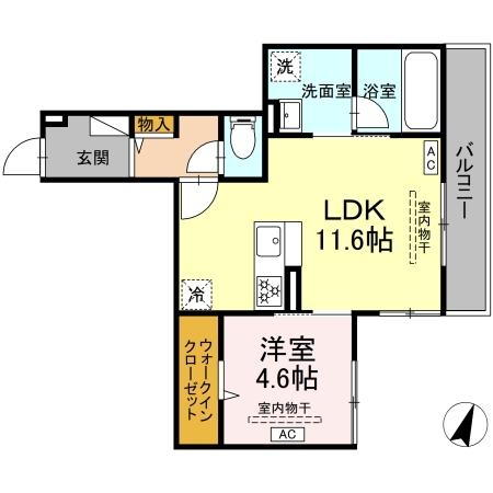 D Paina Odoriba 203号室 間取り