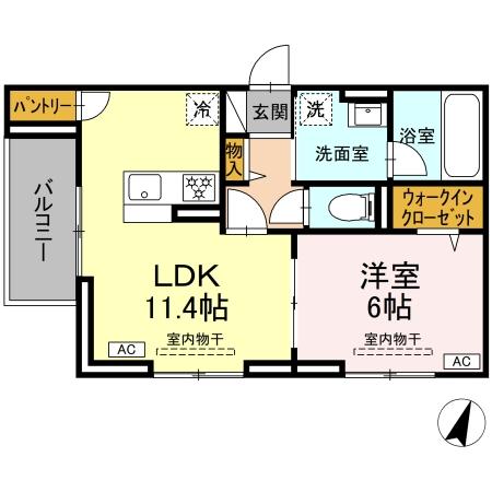 D Paina Odoriba 205号室 間取り