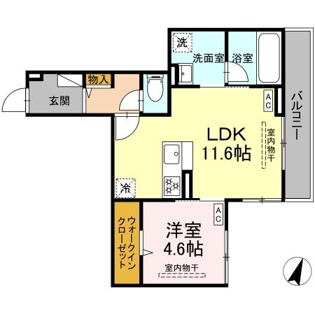 D Paina Odoriba 303号室 間取り