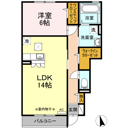 ウイングコート 103号室 間取り
