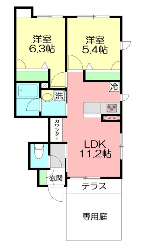 ロアジス 102号室 間取り