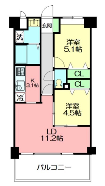 オーシャンプラザアネックス 403号室 間取り