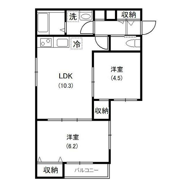 メゾンハーモニー 101号室 間取り
