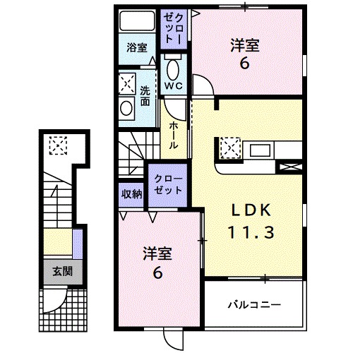 グラン・シャリオン 202号室 間取り