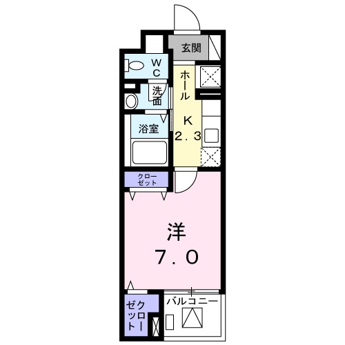 シャンブル湘南Ⅲ 304号室 間取り
