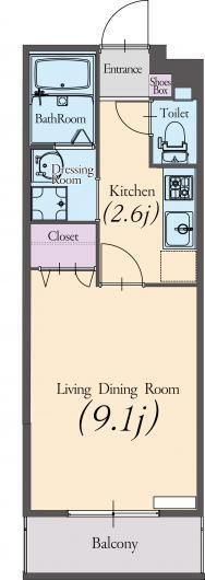 ジェミナイ 102号室 間取り