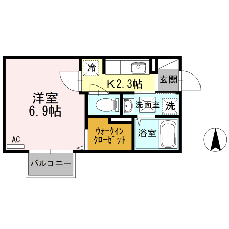 サウスフィールド 101号室 間取り