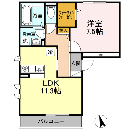 ManoirBlanc 201号室 間取り