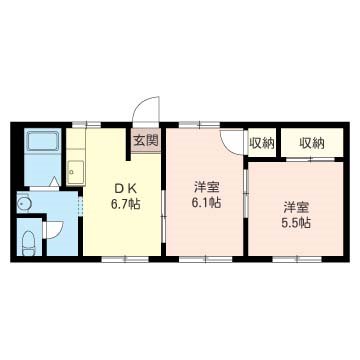 中谷戸ハイツ 105号室 間取り