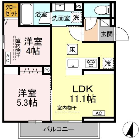 ドムスクレスト湘南台 101号室 間取り