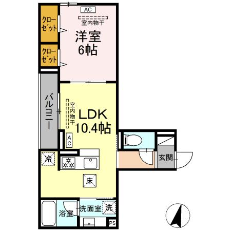 ドムスクレスト湘南台 102号室 間取り