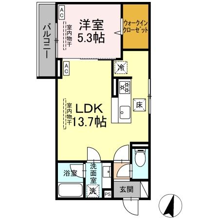 ドムスクレスト湘南台 103号室 間取り