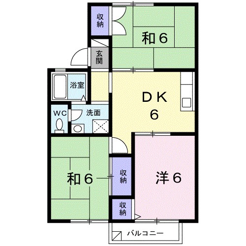 シャトレ湯川A 203号室 間取り
