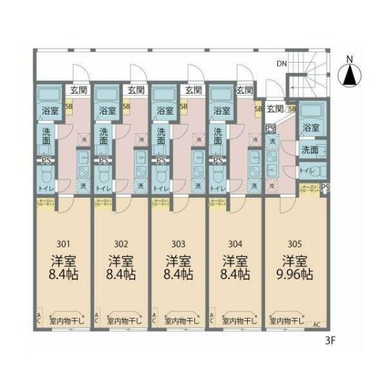 カインドネス本厚木南町 303号室 間取り