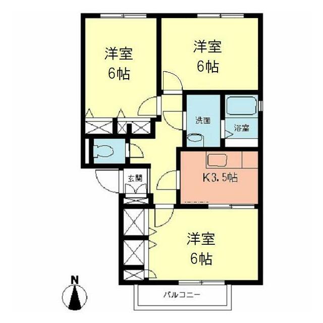 メゾンフ・ミールB 201号室 間取り