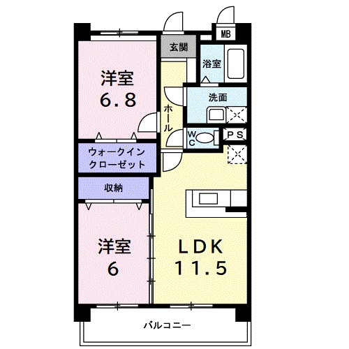 Ｙ&rsquo;ｓシャングリーラ 405号室 間取り