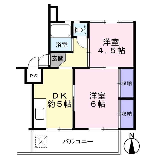 レインボー緑ヶ丘 105号室 間取り
