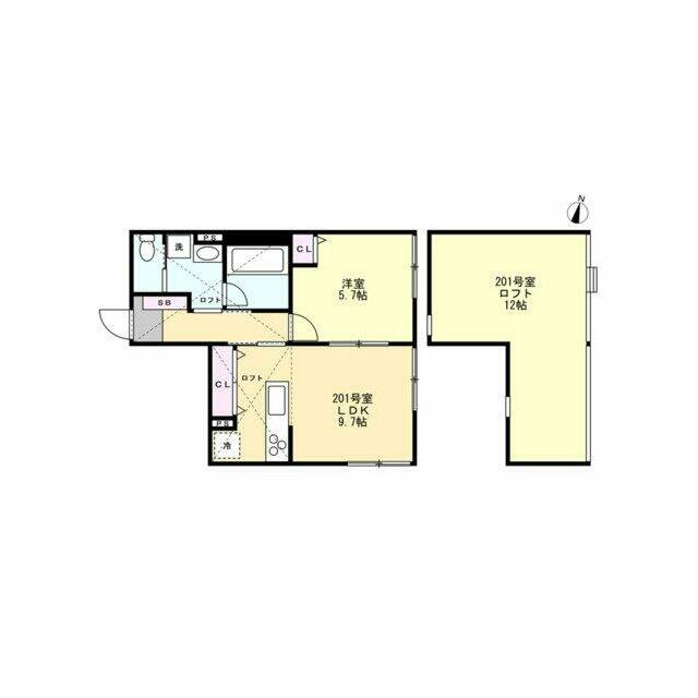 ベイルームテラス湘南台 201号室 間取り