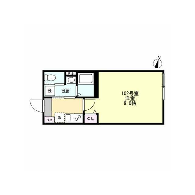 ベイルームテラス湘南台 102号室 間取り