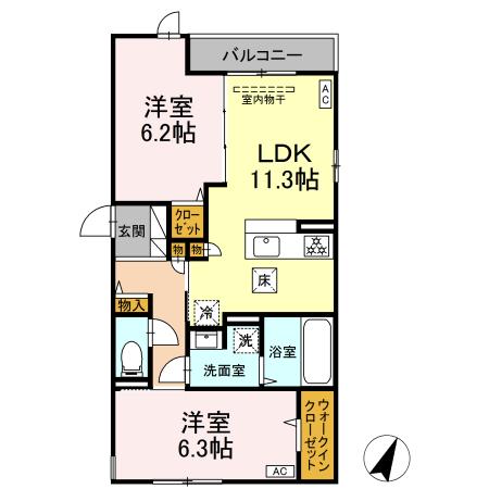 D'Bless湘南辻堂 101号室 間取り