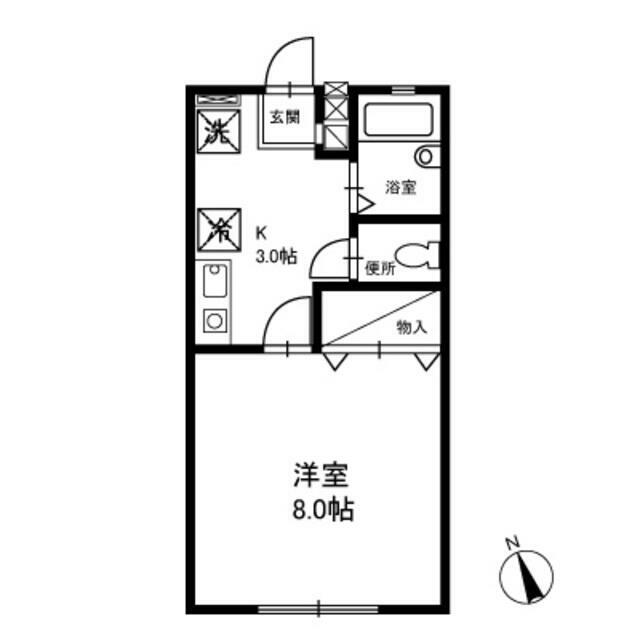 グリーンハイツ 202号室 間取り