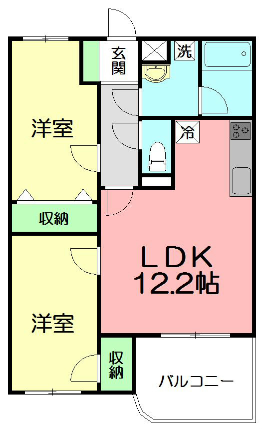 ラルジュテール 202号室 間取り
