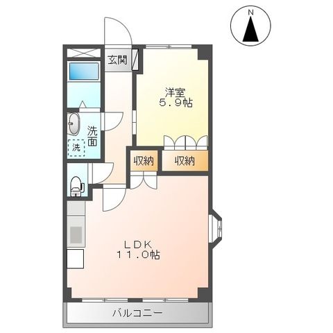 サンシャイン.B.江藤 301号室 間取り