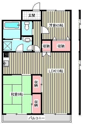 パストラルベルフラワー 305号室 間取り