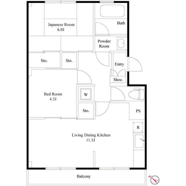 サンモール鳥居 0302号室 間取り